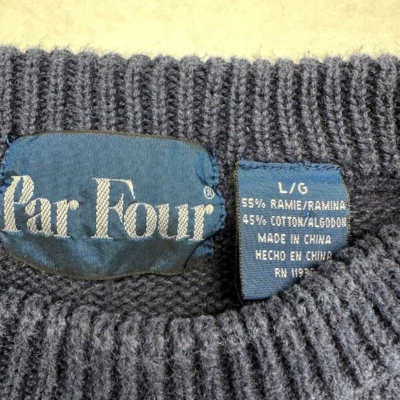 Par Four Womens Vintage Argyle Golf Crewneck Pullover Sweater Size L Preppy - Picture 7 of 11